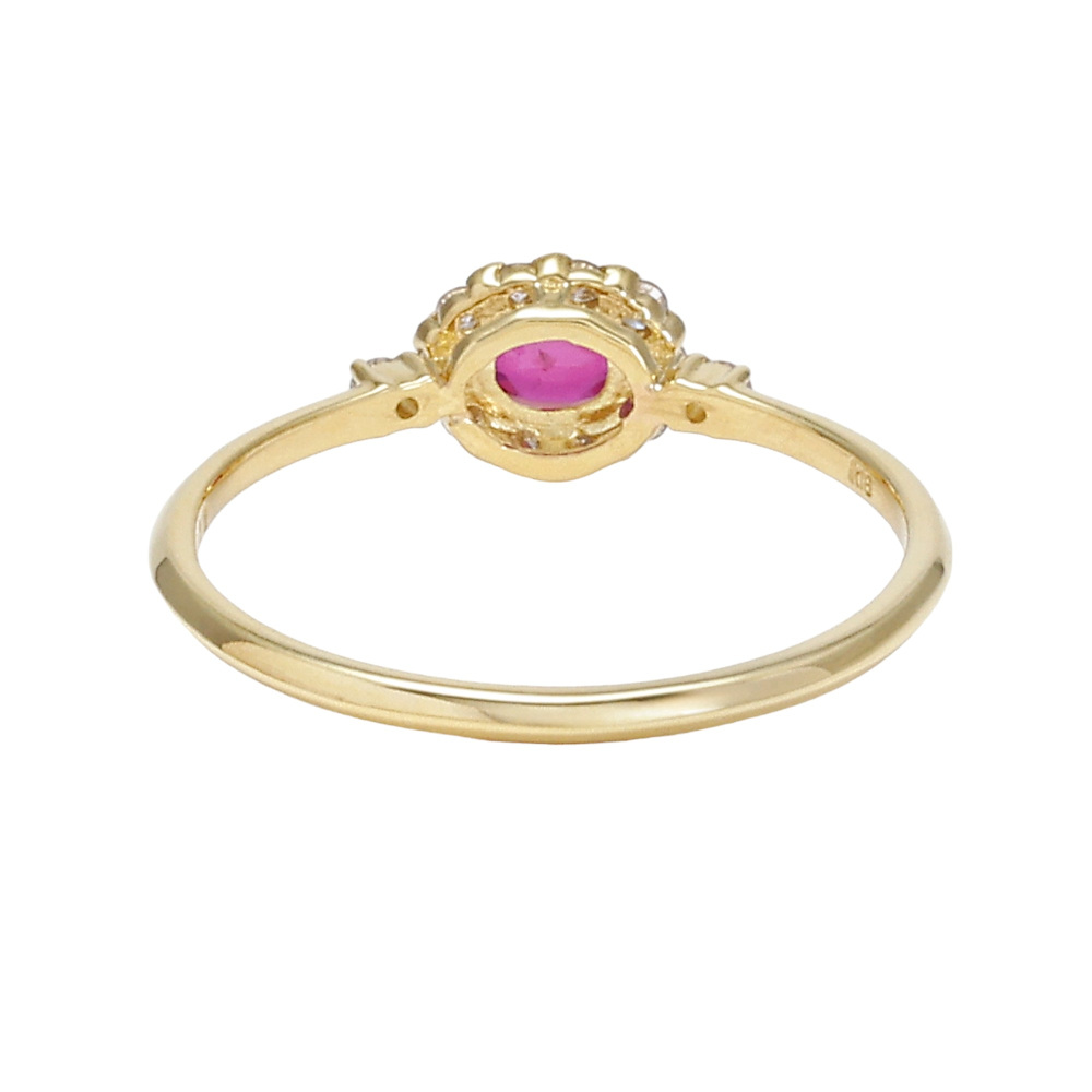 K18 ルビー　ダイヤモンド　リング　指輪　ゴールド　金 Classic CHESS イエローゴールド ルビー ダイヤモンド リング 送料無料