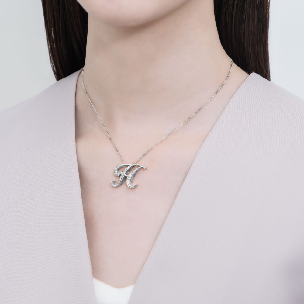 中古] ユキザキ アルファ イニシャルペンダントトップ【H】Mサイズ