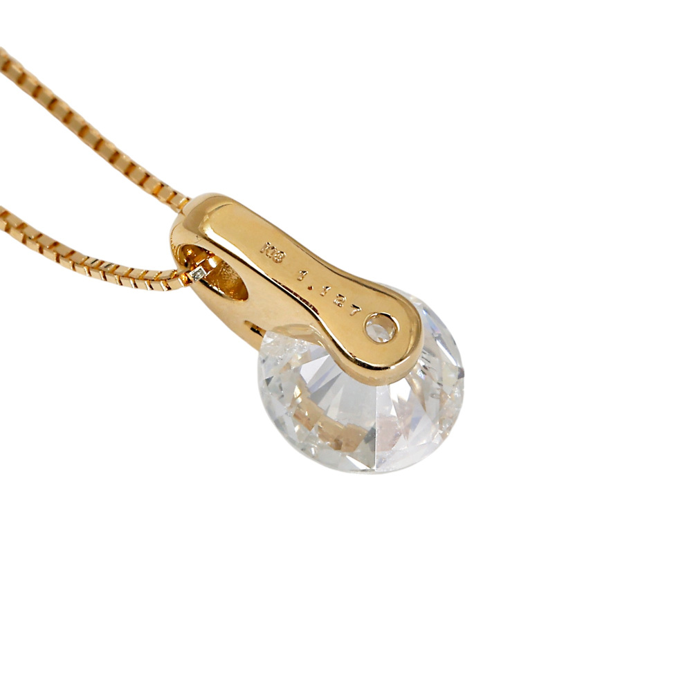 K18ゴールド ネックレス ダイヤモンド約1.3ｇ K18イエローゴールド鑑定書付ダイヤモンドネックレス（0.18カラット