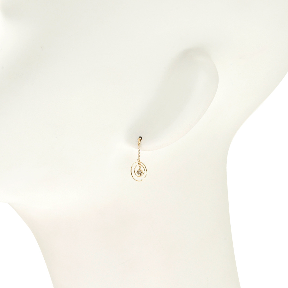 K18イエローゴールド ダイヤモンド ピアス J393444 | ユキザキセレクト