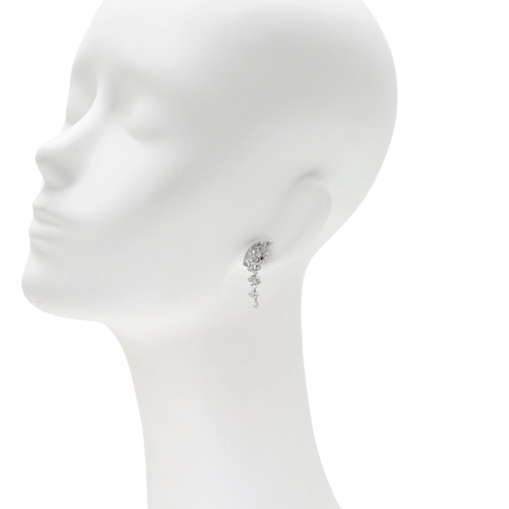 K18ホワイトゴールド ダイヤモンド ピアス J394222 | ユキザキセレクト