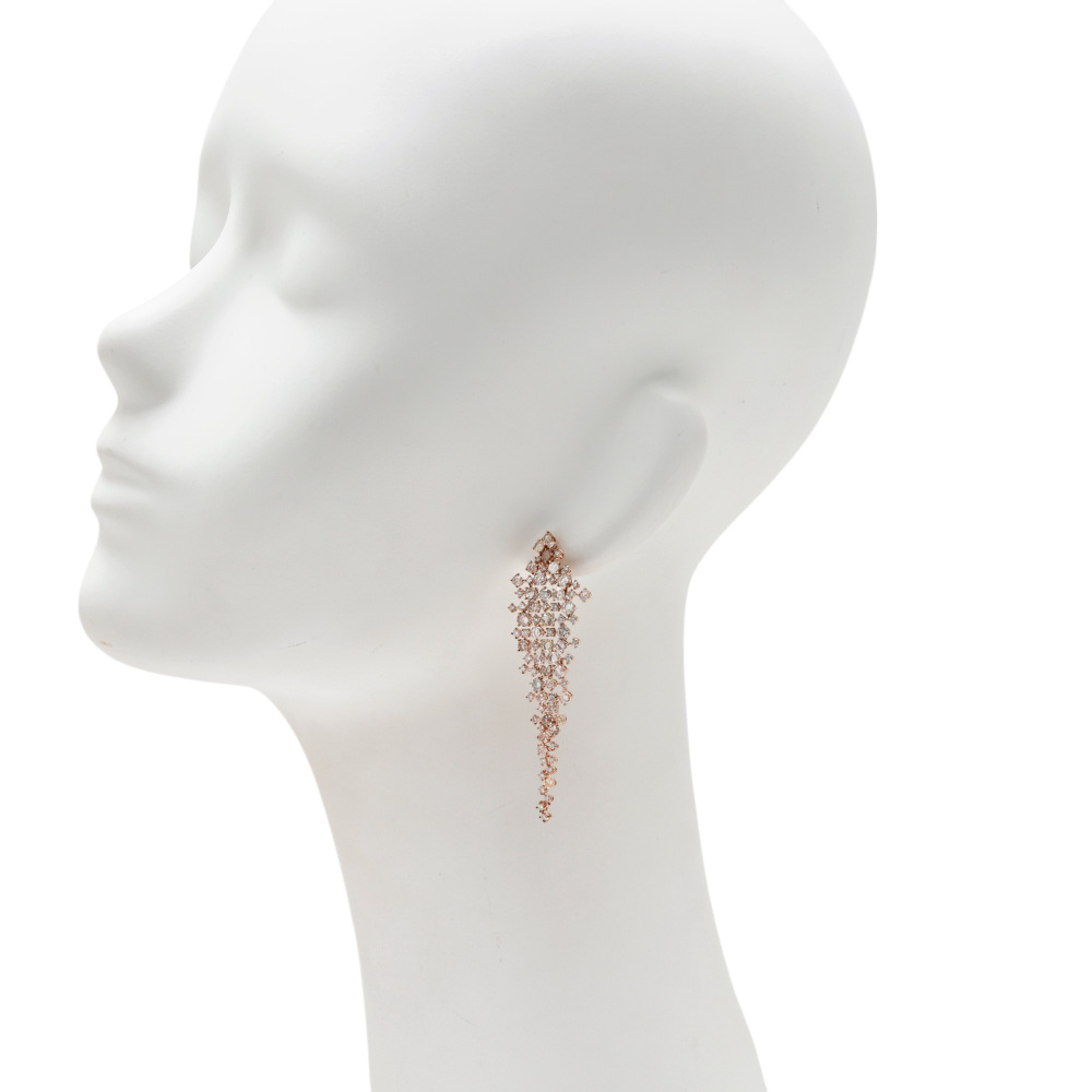 K18 pink gold K18 white gold diamond earrings J394243 | Yukizaki