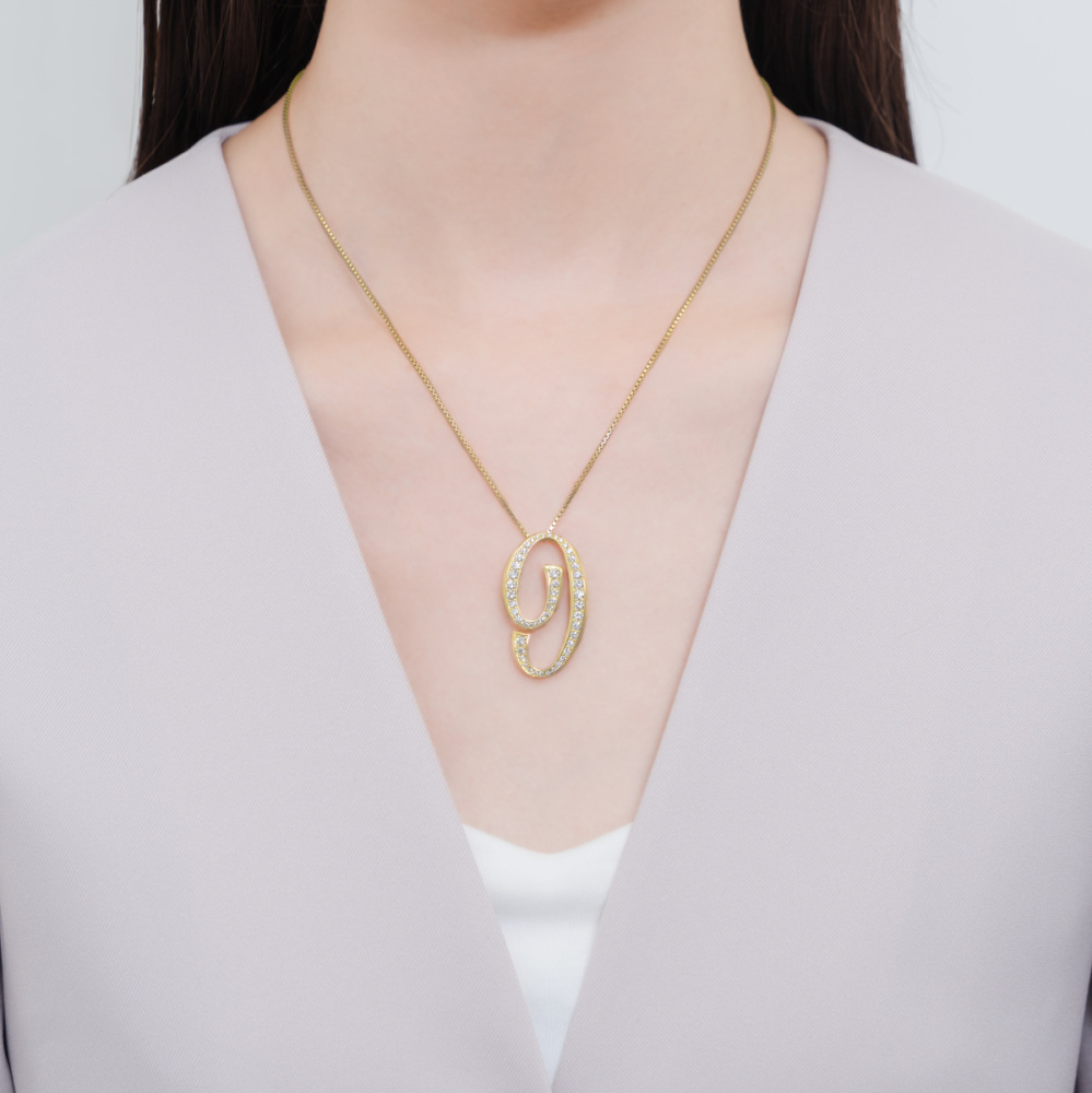 中古] ユキザキ ノンブル ナンバーペンダントトップ【9】Lサイズ【正規