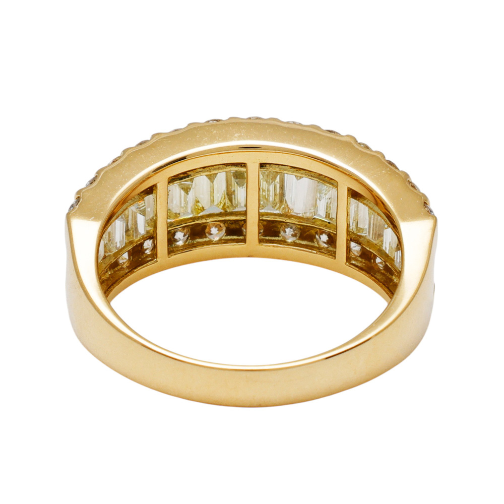 K18イエローゴールド ダイヤモンド バゲット リング J396888 | ユキ