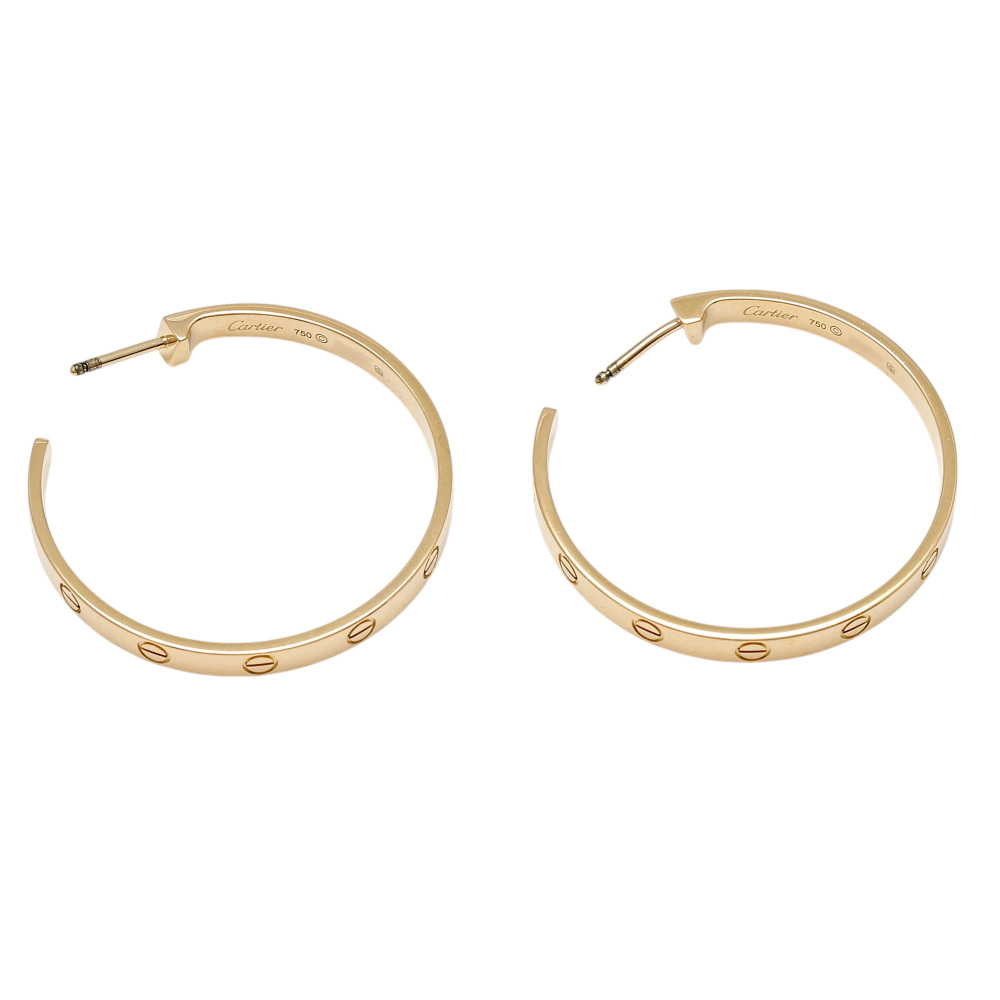 中古] カルティエ ラブ フープ ラージモデル B8028200 ピアス J397666