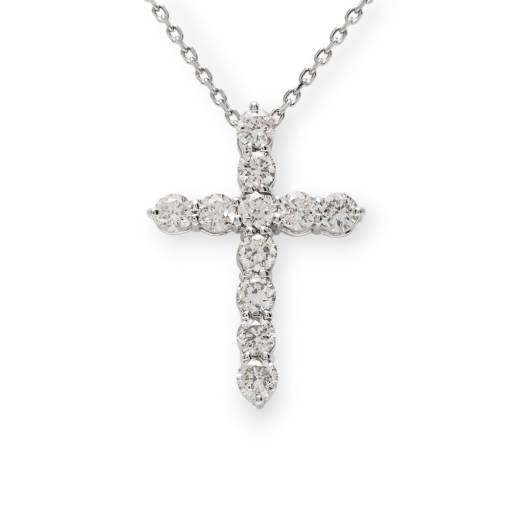 プラチナ950 プラチナ850 ダイヤモンド クロス ネックレス J399049