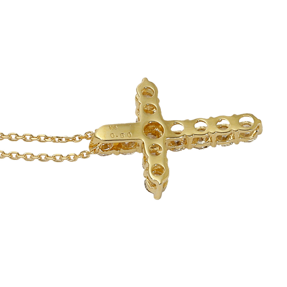 クロス　ネックレス　ゴールド K18イエローゴールド ダイヤモンド クロス ネックレス J399060 | ユキ