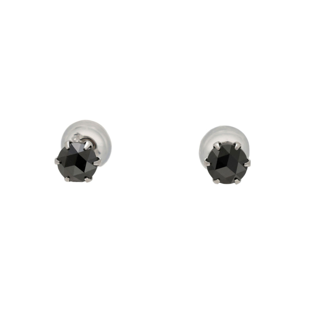 【美品】ブラックダイヤモンドピアス Sサイズ プラチナ900 プラチナ900 ブラックダイヤ ピアス J399386 | ユキザキセレクトジュエリー
