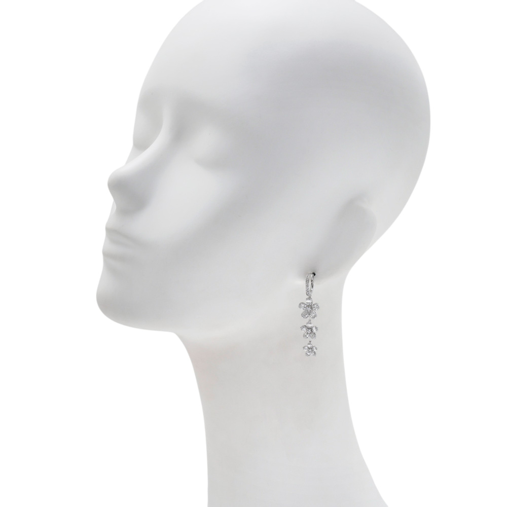 K18ホワイトゴールド ダイヤモンド ピアス J399705 | ユキザキセレクト