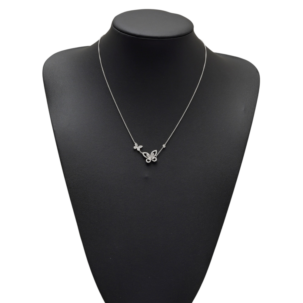 ダブル バタフライ シルエット RGP745 ネックレス グラフ GRAFF ダブルバタフライ シルエット ダイヤ ネックレス