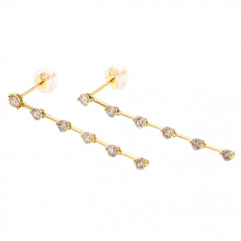 K18イエローゴールド ダイヤモンド ピアス K18イエローゴールド ダイヤモンド ピアス J403771 | ユキザキセレクト