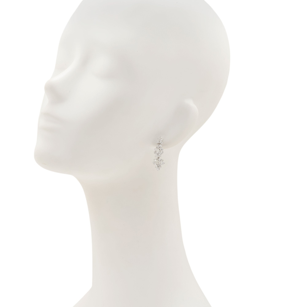 K18ホワイトゴールド ダイヤモンド ピアス J405121 | ユキザキセレクト
