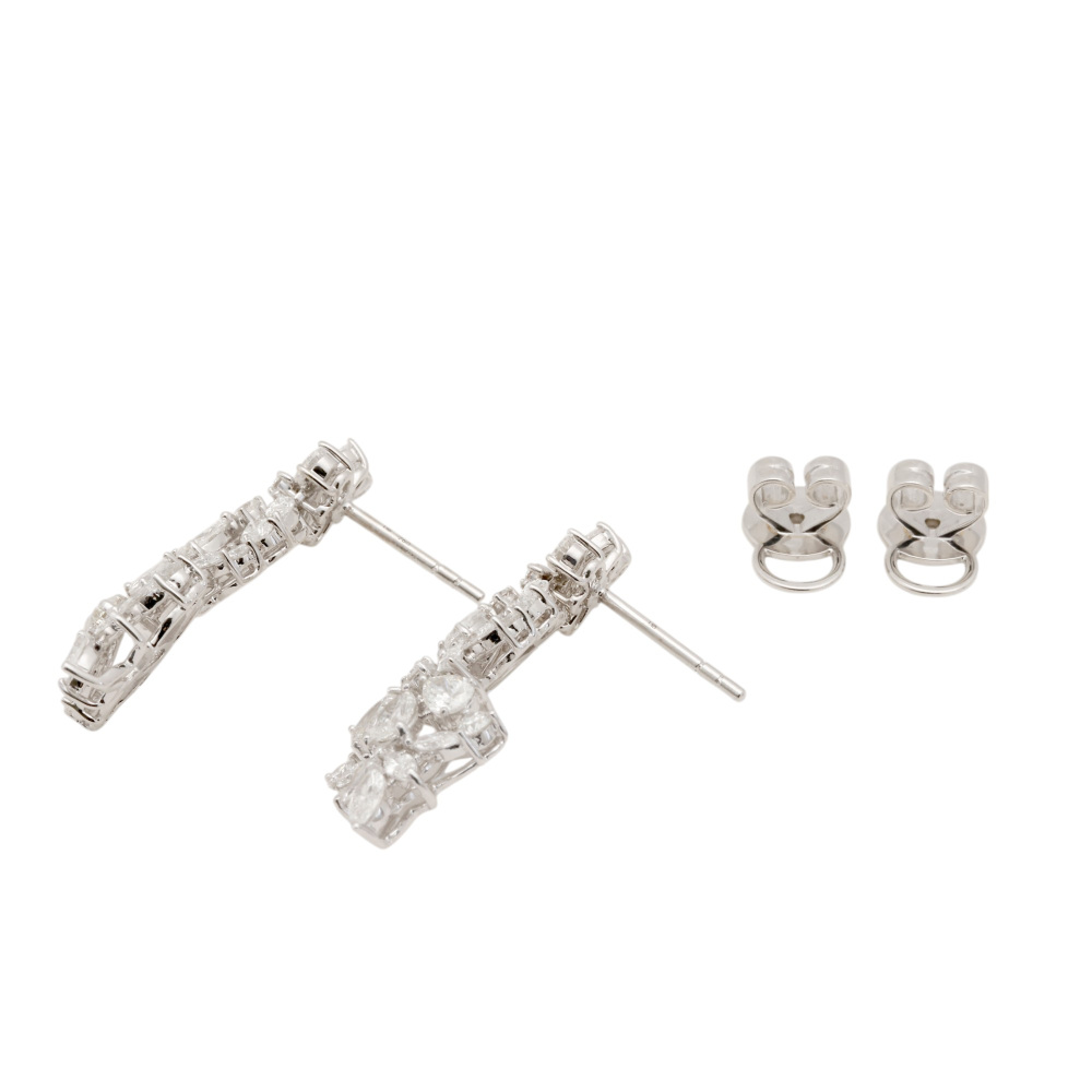 K18ホワイトゴールド ダイヤモンド ピアス J405121 | ユキザキセレクト
