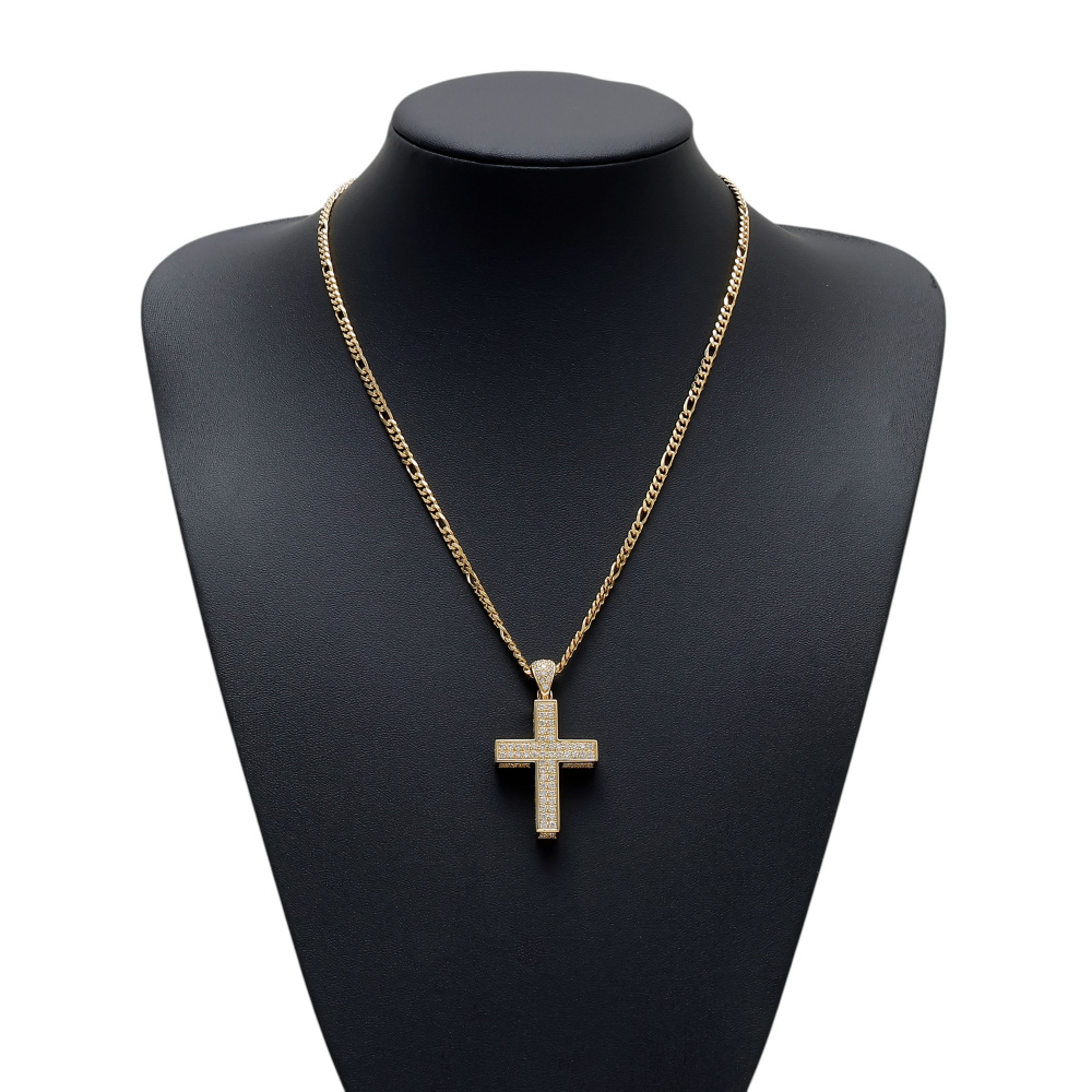 K18イエローゴールド ダイヤモンド クロス ネックレス J405510 | ユキ