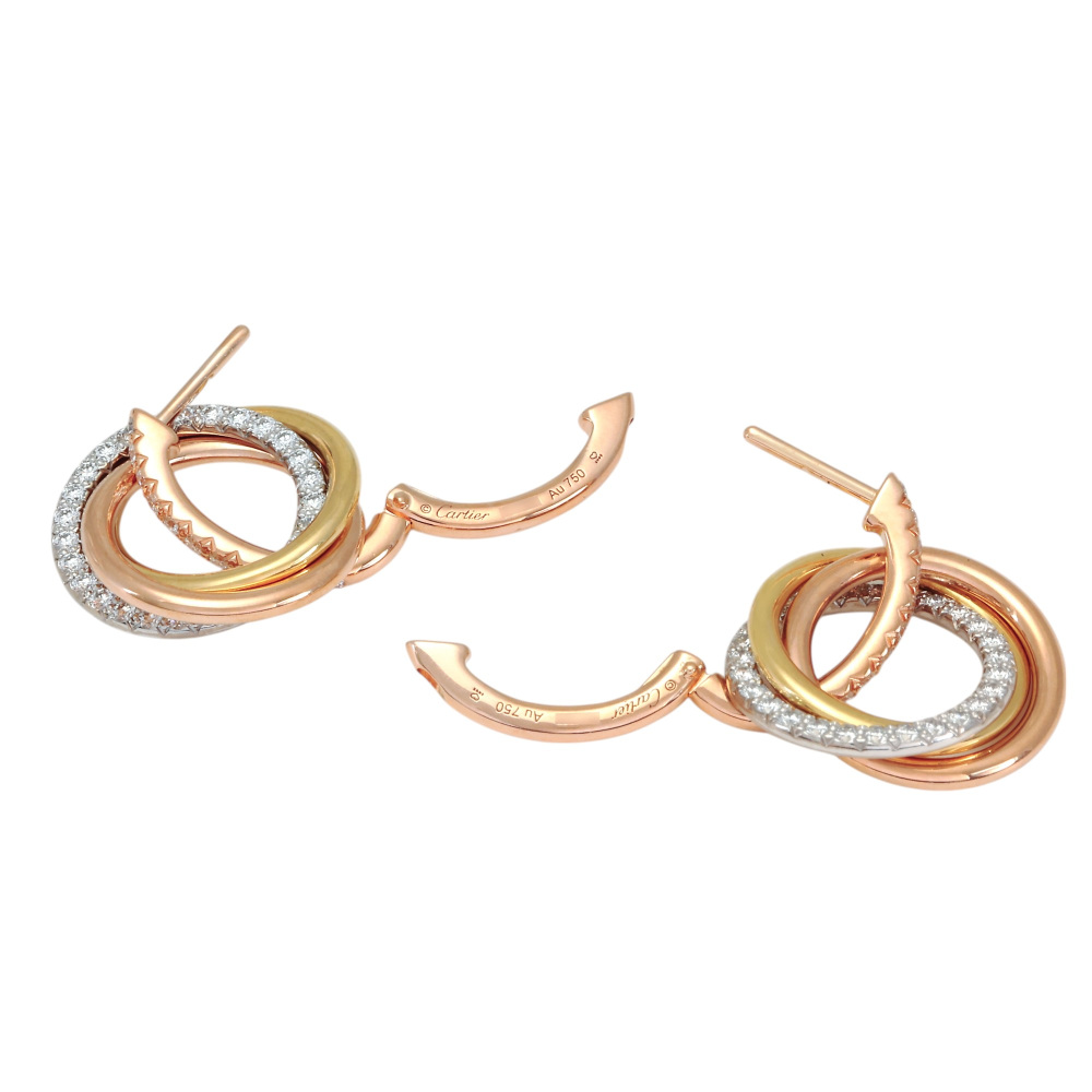 中古] カルティエ トリニティ セミパヴェ B8301259 ピアス J405539