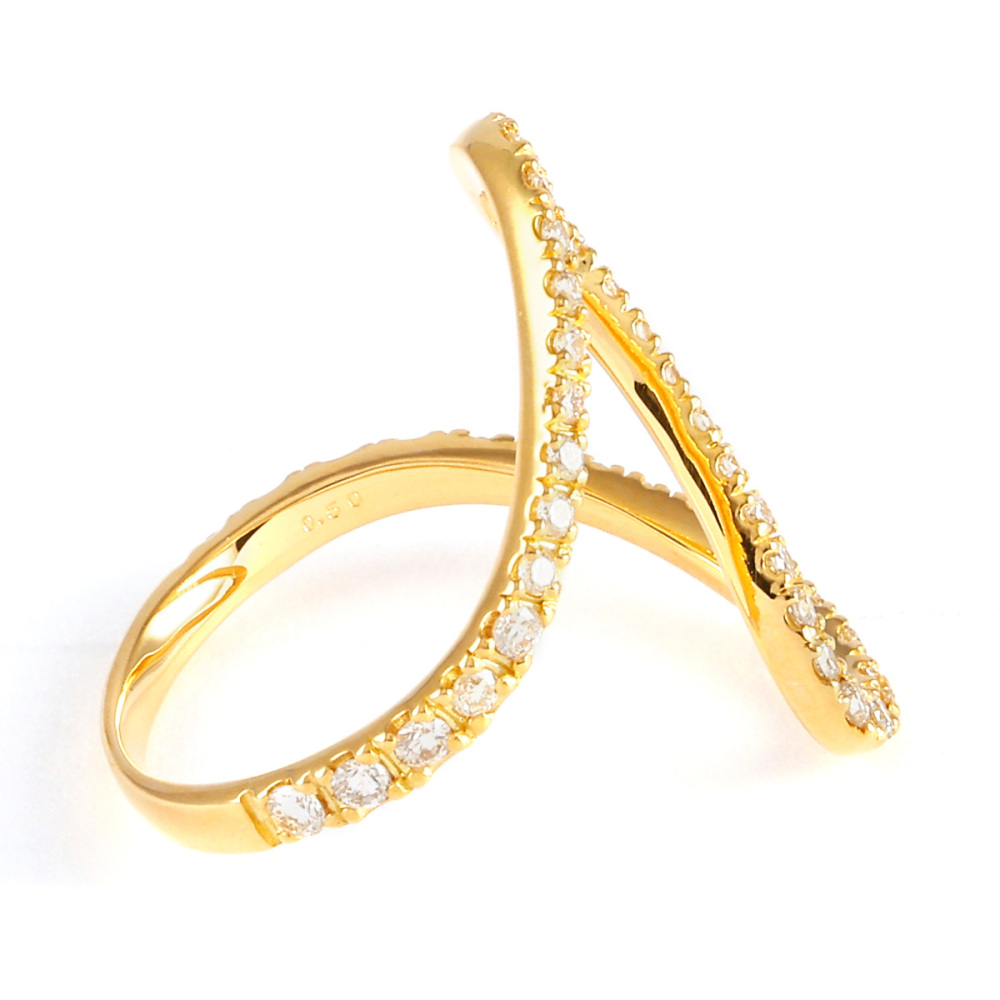ダイヤ18kリング K18 YG 0.6ct ダイヤモンド リング 送料無料 指輪 イエローゴールド