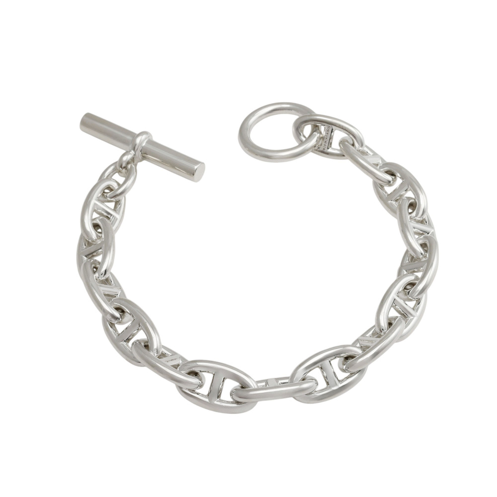 【あんしん鑑定可】新品未使用エルメスシェーヌダンクル ブレスレット GM15コマ あんしん鑑定可】新品未使用エルメスシェーヌダンクル ブレスレット