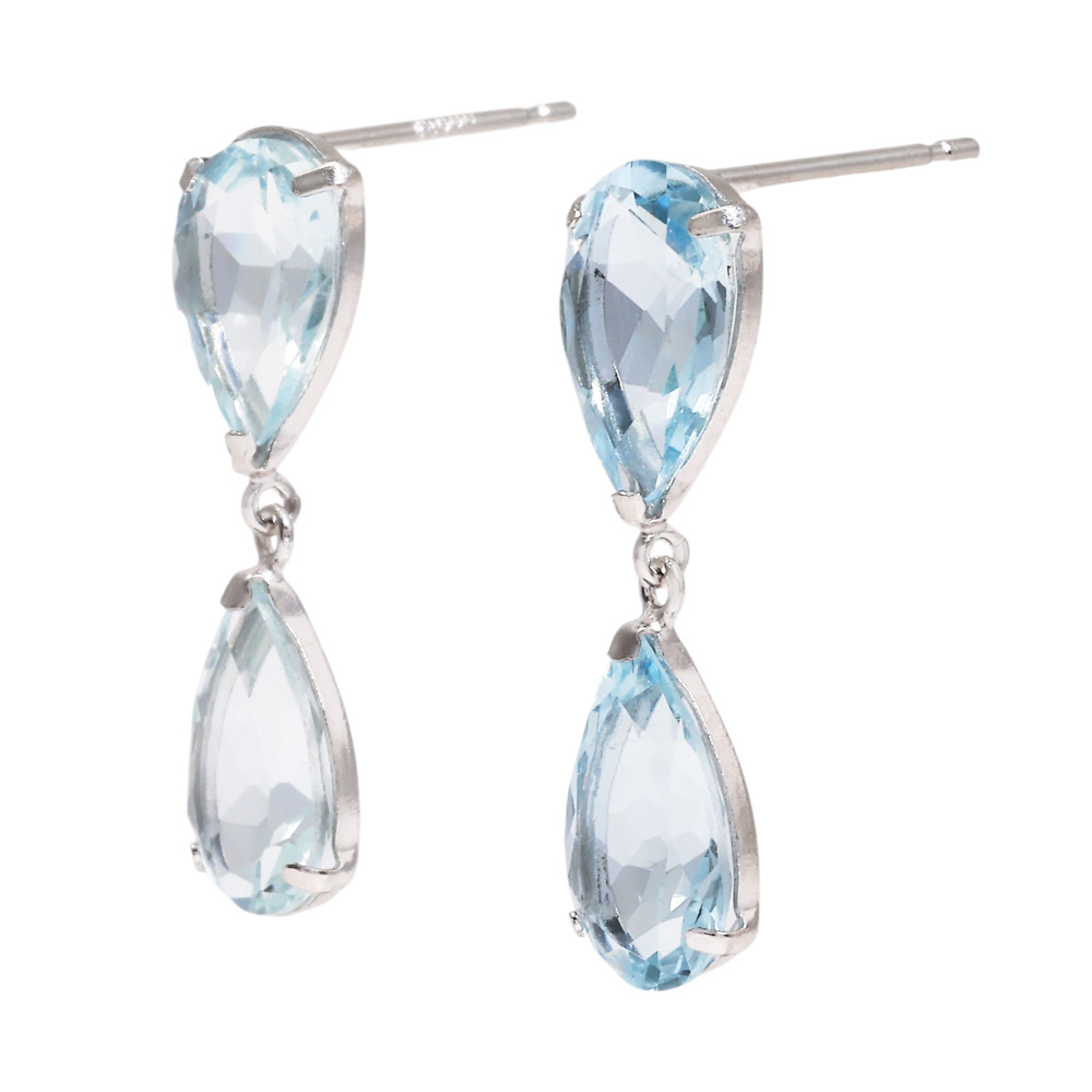 PT900 アクアマリン ピアス J407144 | ユキザキセレクトジュエリー