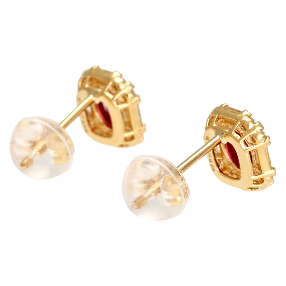 K18イエローゴールド ルビー ダイヤモンド ピアス J407437 | ユキザキ