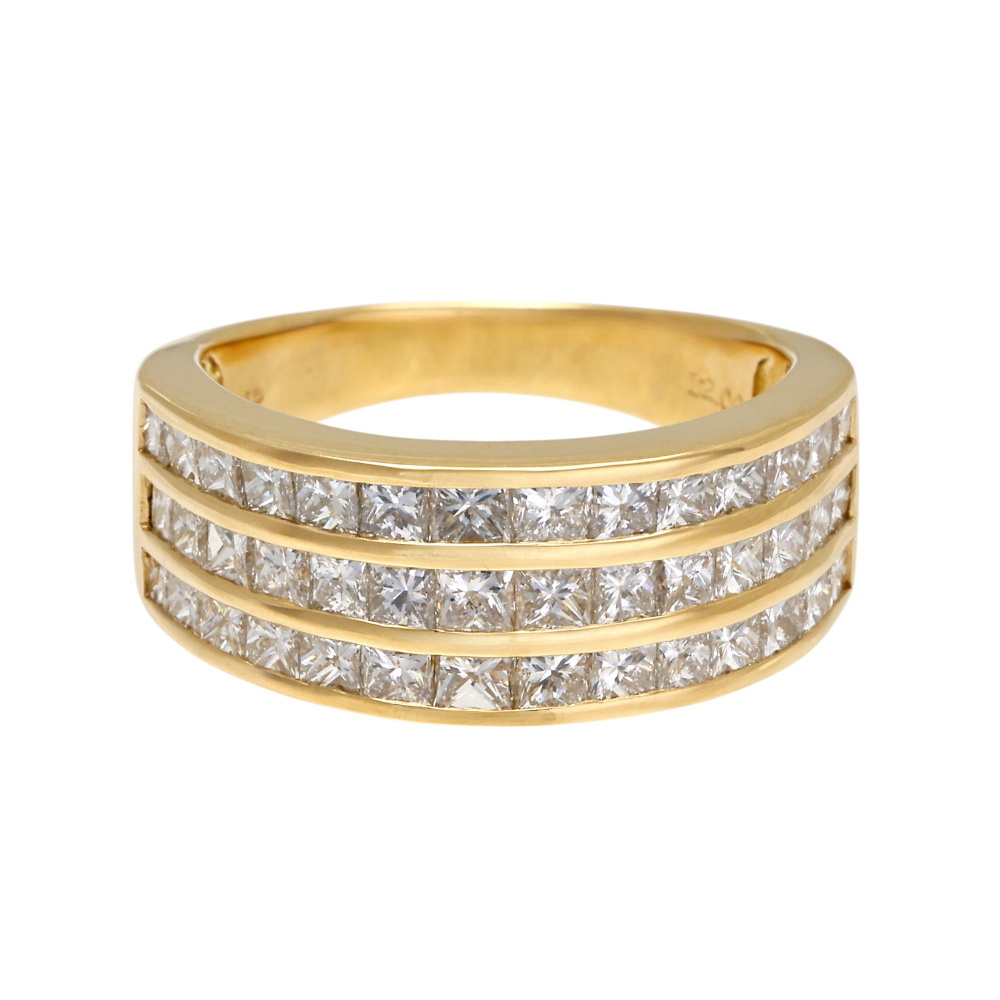 k18リング K18YG プレイズ プリンセスカット ダイヤモンド エタニティ