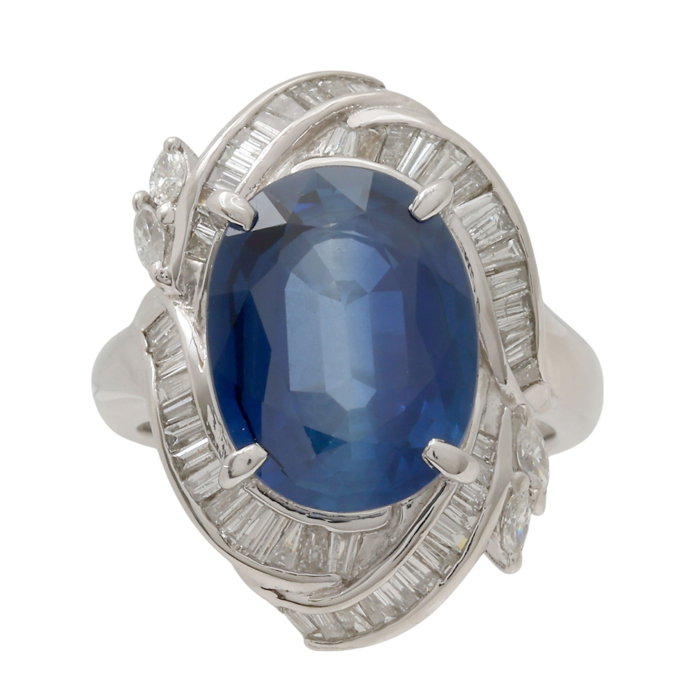 PT900 サファイア ダイヤモンド リング J408520 | ユキザキセレクト