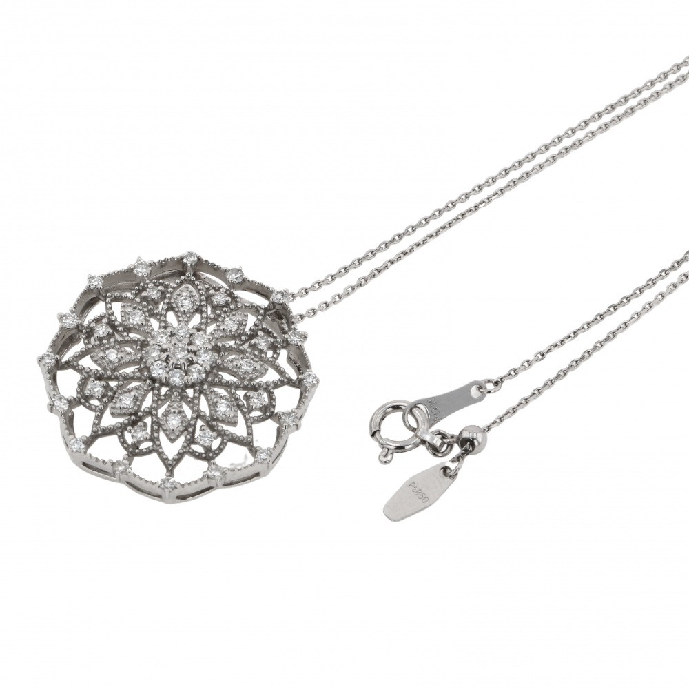 プラチナ850 プラチナ900 ダイヤモンド ネックレス J408818 | ユキザキ