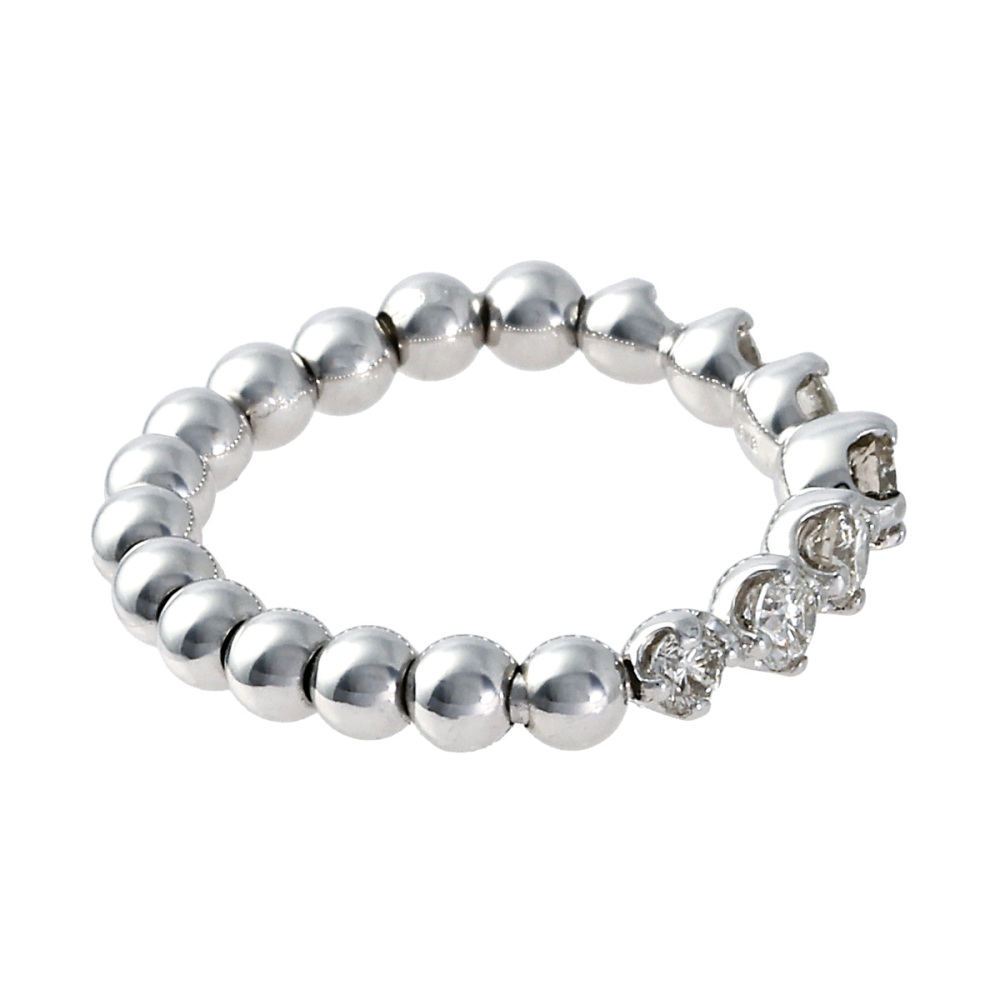 K18ホワイトゴールド ダイヤモンド フリーサイズリング 伸縮仕様