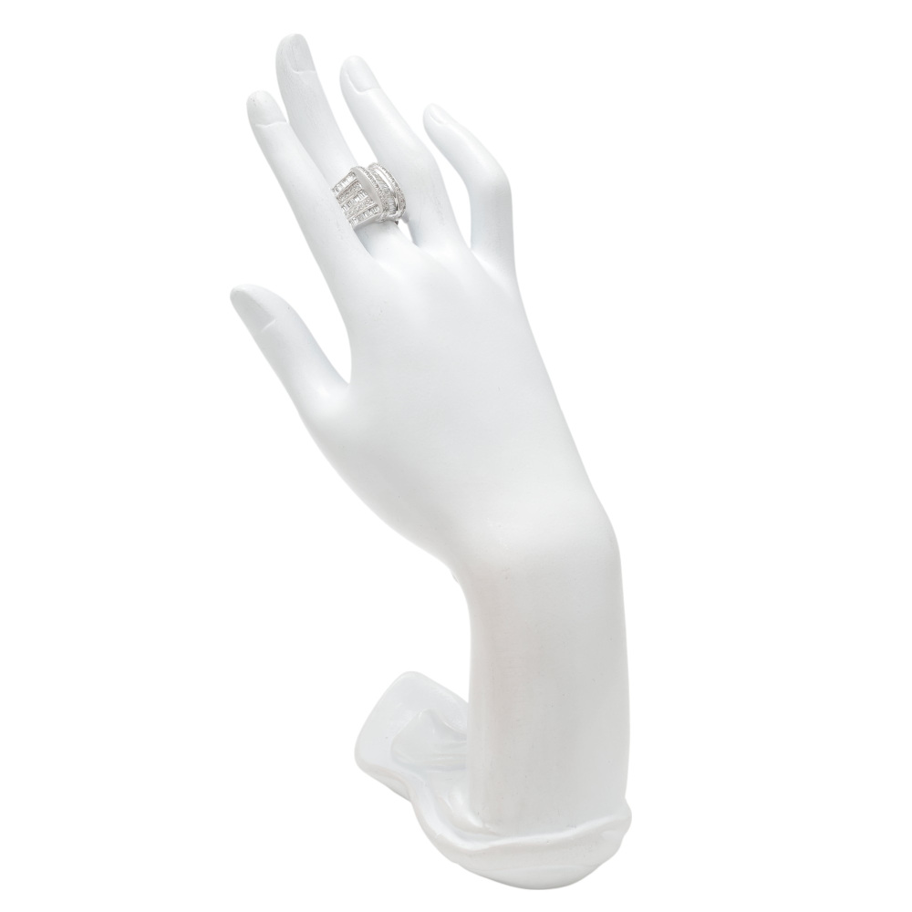 【関税込み】VEERT リング 14k White Gold Tapered Baguette Round Three Stone Engagement