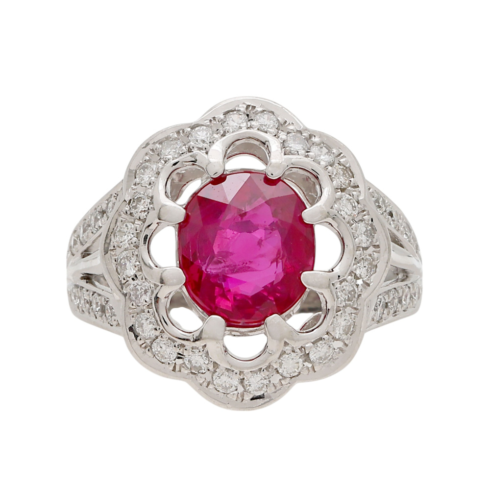 プラチナ900 ルビー ダイヤモンド リング J410227 | ユキザキセレクト