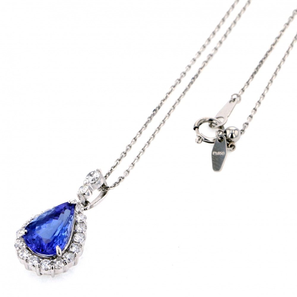 プラチナ900 プラチナ850 タンザナイト ダイヤモンド ネックレス