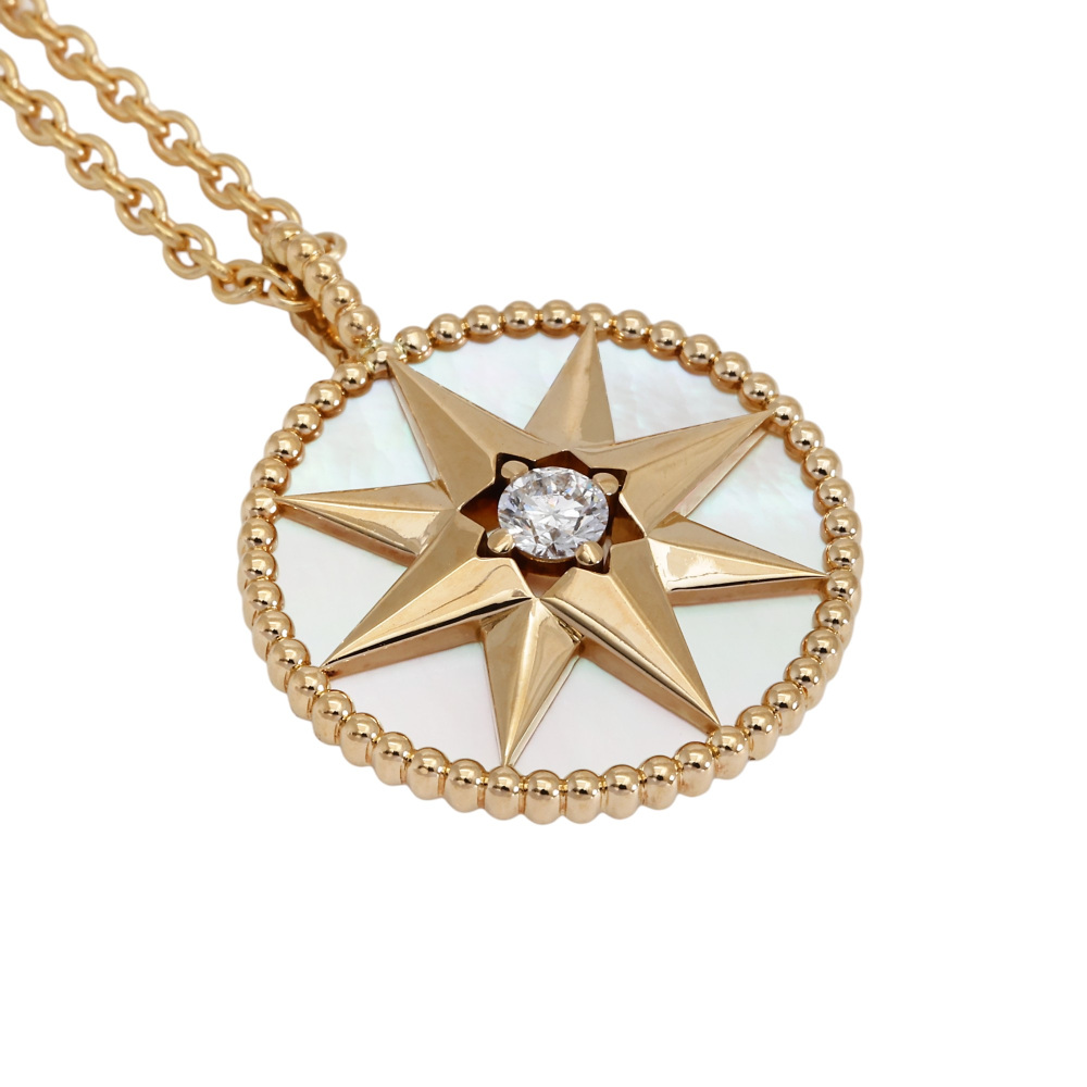 Diorネックレス　日本限定 中古] ディオール ローズデヴァン メダリオン ミディアム