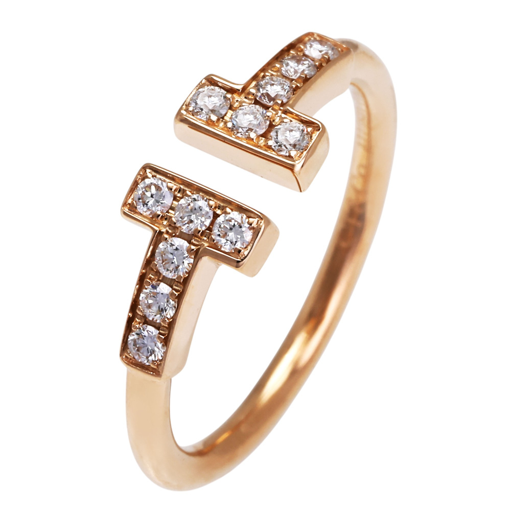 ティファニー Tダイヤモンド ワイヤー リング シルバー 中古] ティファニー ティファニー T ダイヤモンド ワイヤー