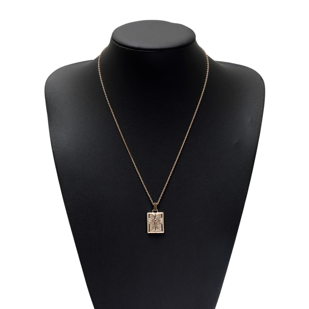 K18ピンクゴールド ダイヤモンド クロス ネックレス J411248 | ユキ