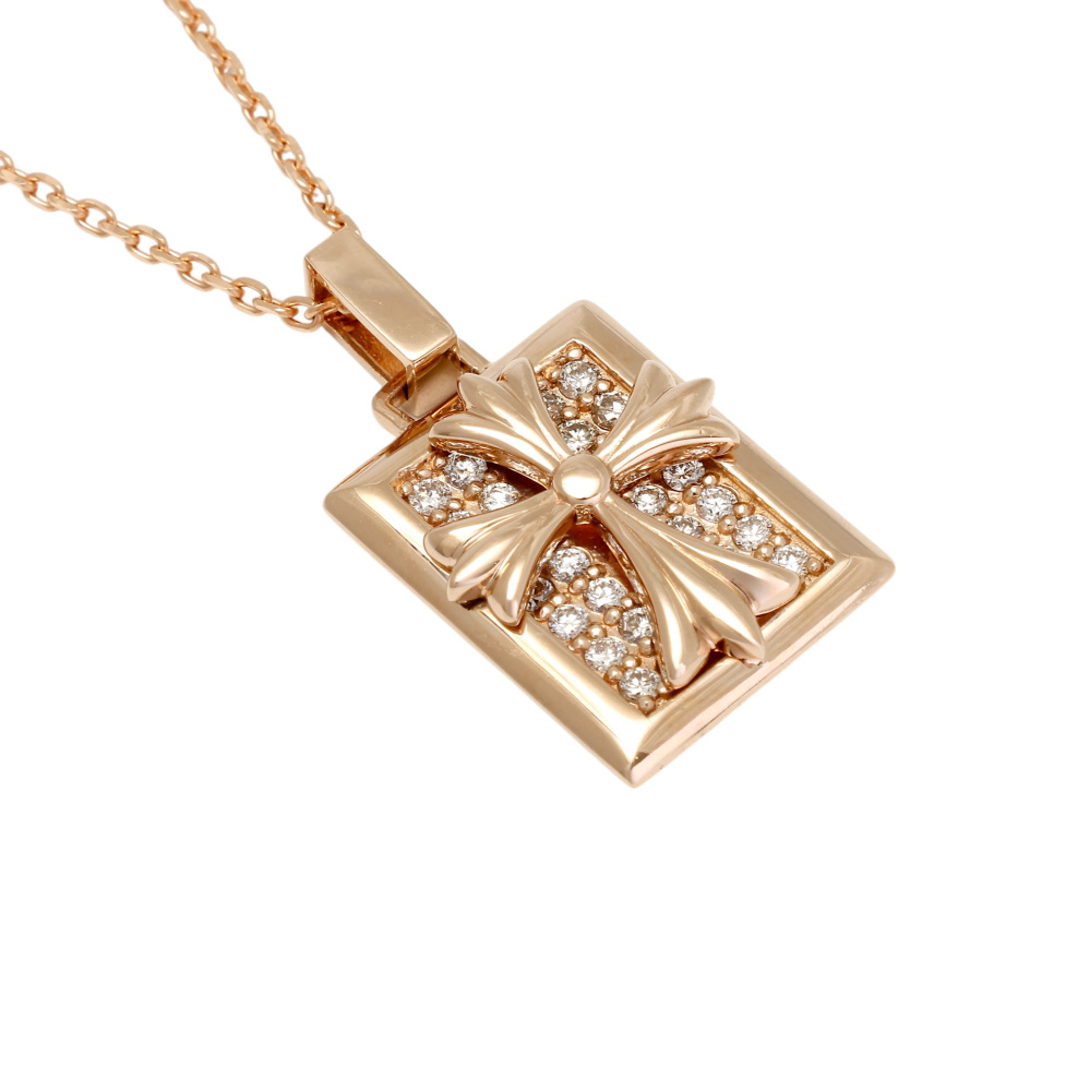 k18 ダイヤモンドネックレス K18ピンクゴールド ダイヤモンド クロス ネックレス J411248 | ユキ