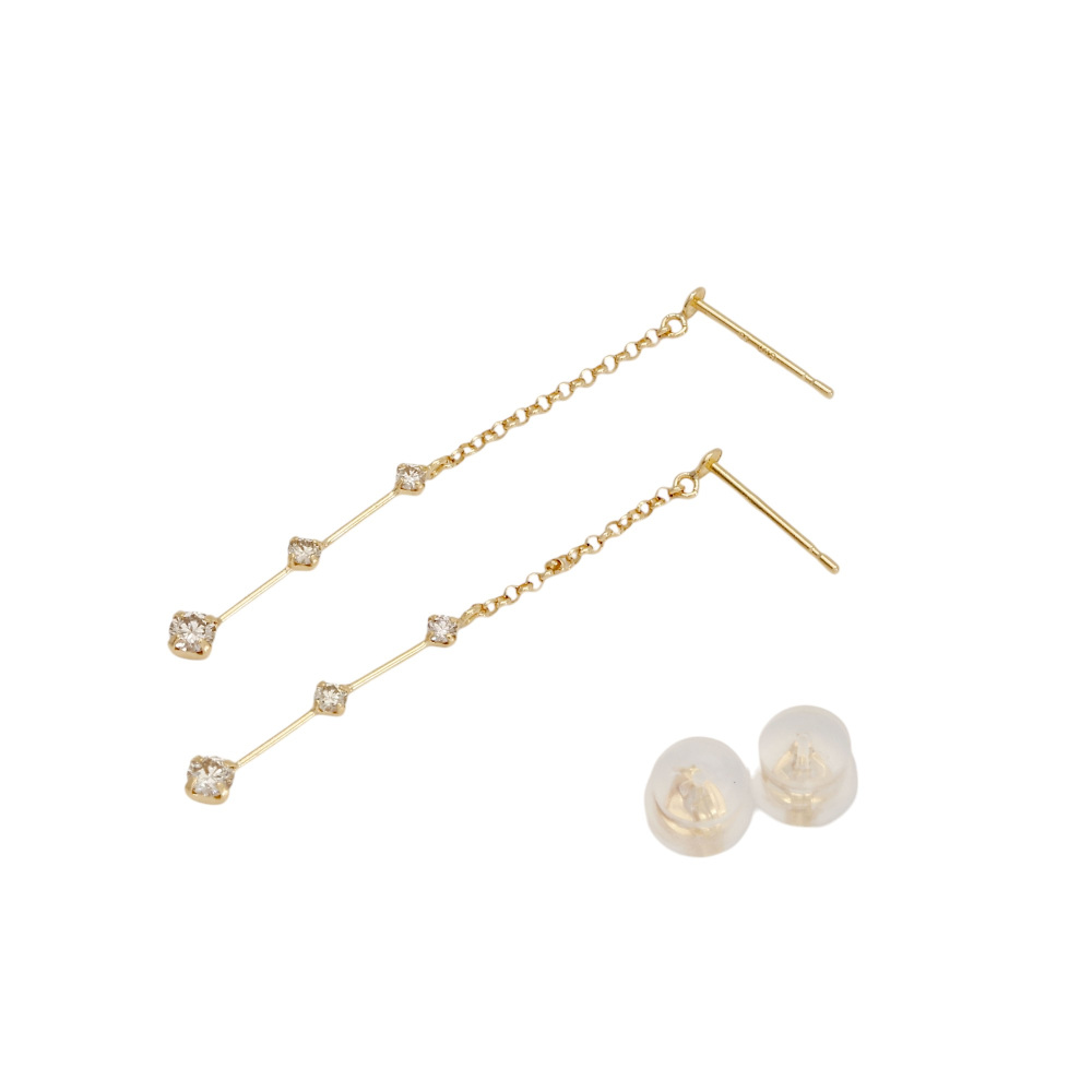 K18イエローゴールド ダイヤモンド ピアス J412323 | ユキザキセレクト