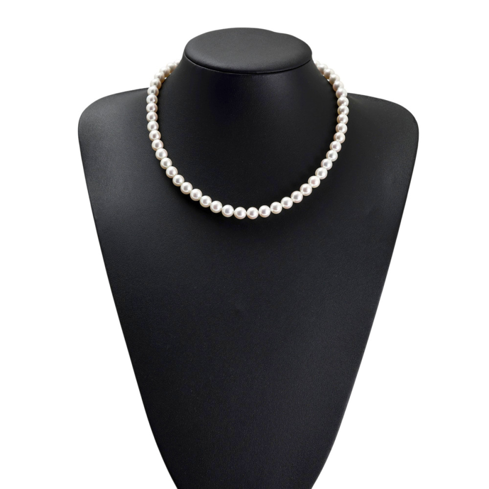 シルバー パール付き ネックレス シルバー パールネックレス 幅7mm 45cm-60cm ASPN-002 - AVALANCHE