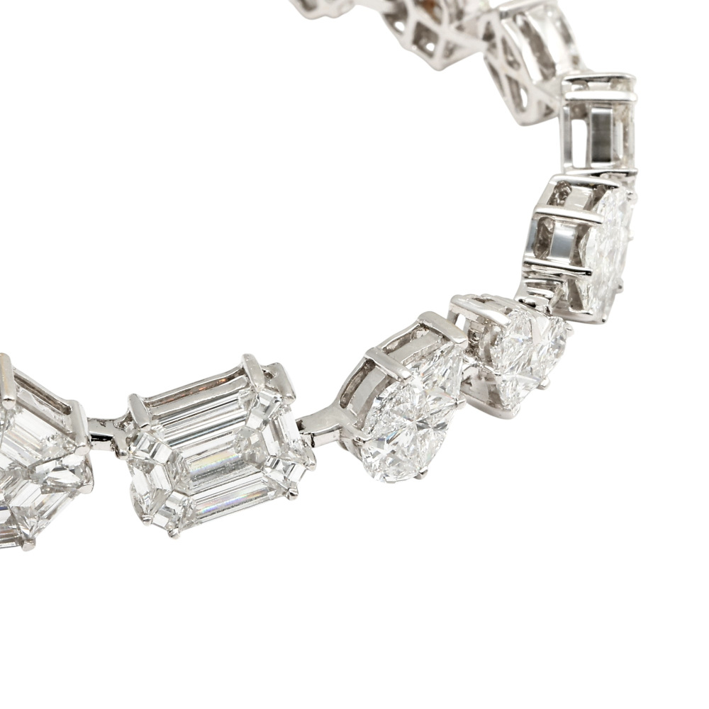 K18ホワイトゴールド ダイヤモンド ブレスレット J418892 | ユキザキ