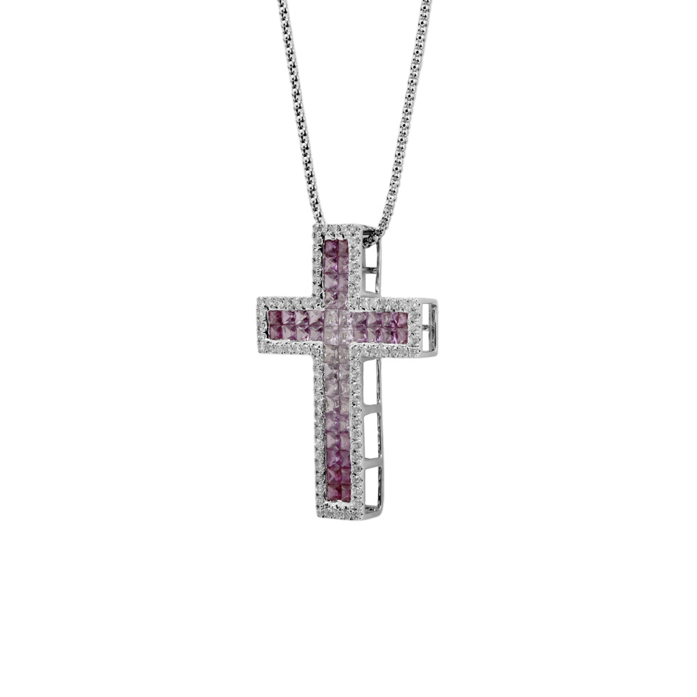 【ととろ】一度使用☆SEIKOジュエリーネックレス☆GC付き 新品] ユキザキセレクトジュエリー クロス KP200979RGWG