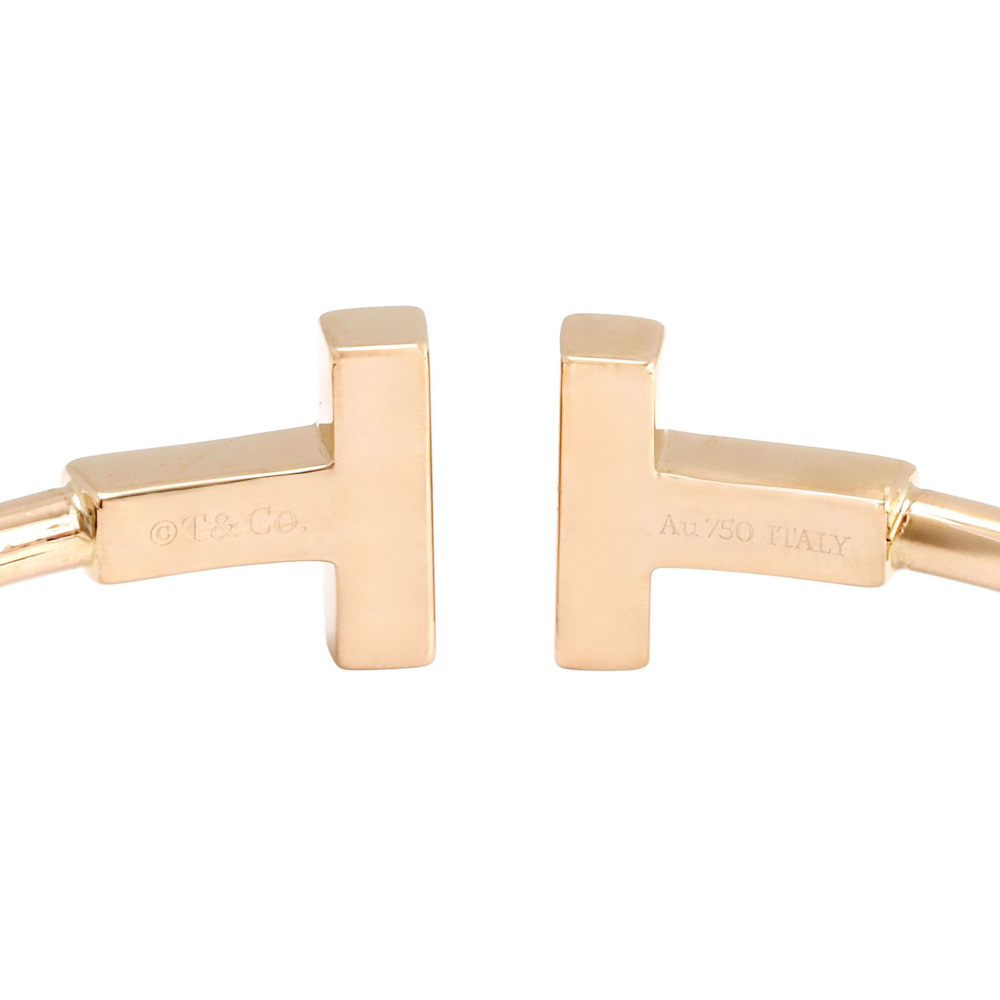 ティファニー Tワイヤー ブレスレット ダイヤ シェル 64028588 K18 中古] ティファニー ティファニー T ワイヤー ブレスレット M