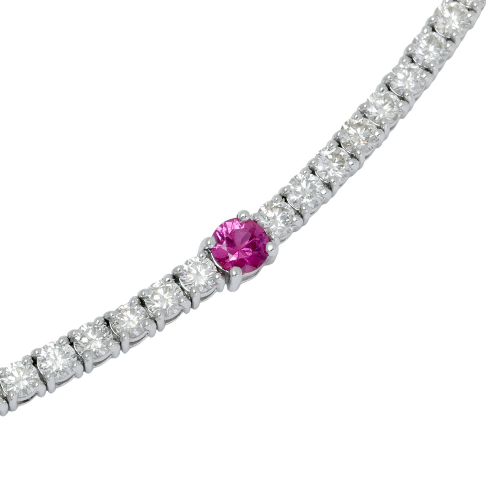 K18ホワイトゴールド ルビー ダイヤモンド ブレスレット J421371