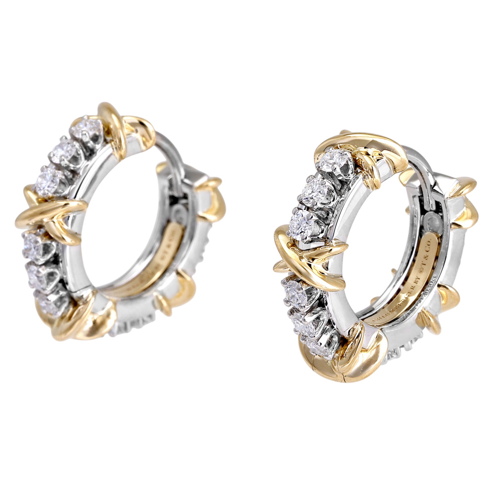 希少✨ティファニー✨ビーン✨ピアス✨両耳✨925✨ポスト14k✨社外キャッチ 中古] ティファニー シックスティーンストーン 74038034 ピアス