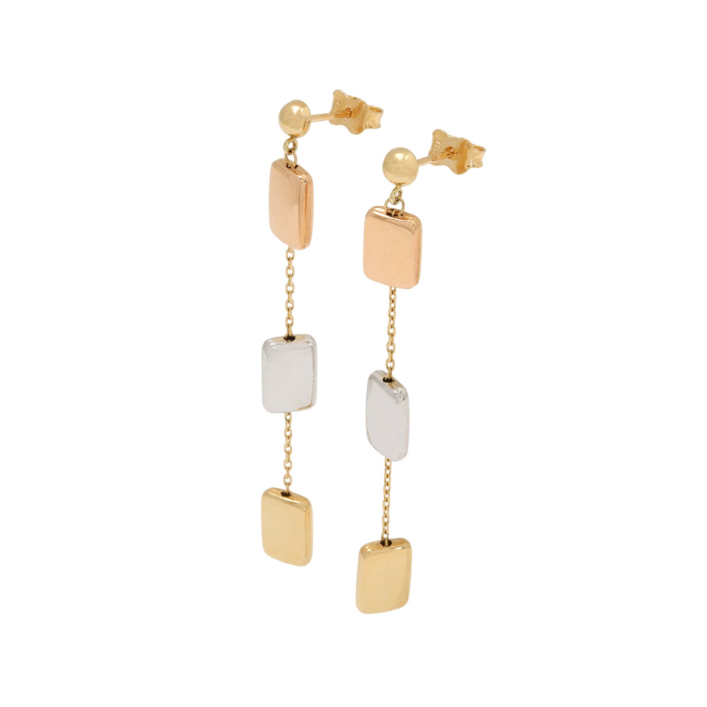 K18 Yellow Gold, K18 Pink Gold, K18 White Gold Zigane Earrings