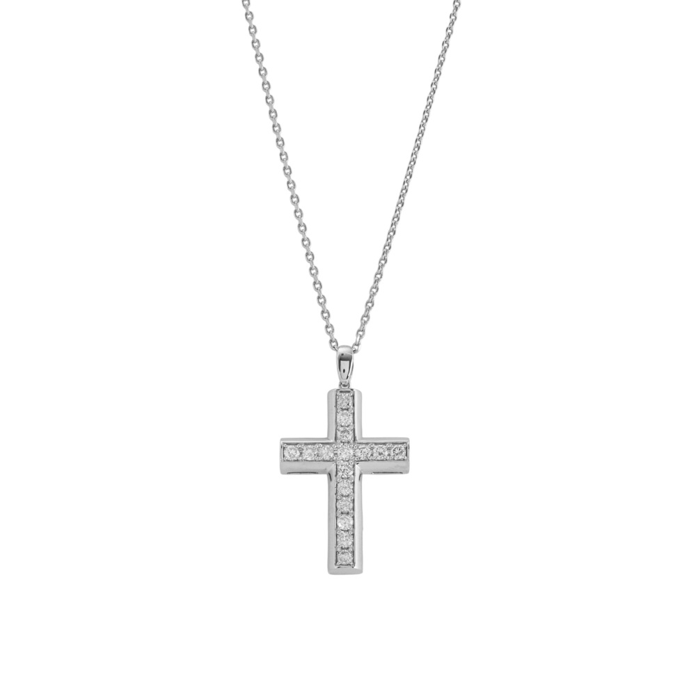 プラチナ950 プラチナ850 ダイヤモンド クロス ネックレス J422647