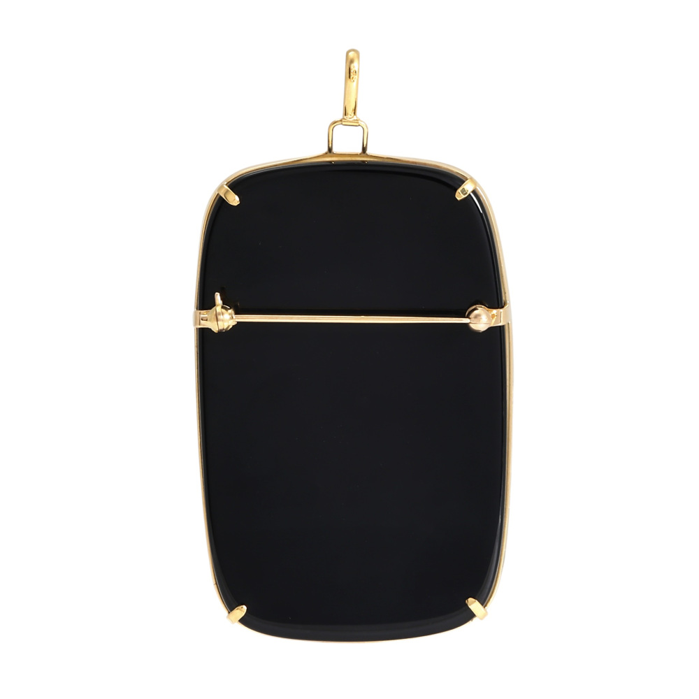 K18イエローゴールド オニキス ブローチ J422842 | ユキザキセレクト