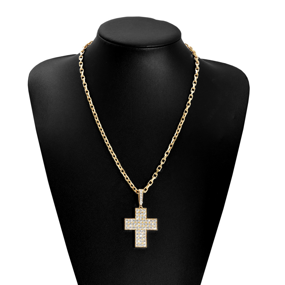 K18イエローゴールド ダイヤモンド クロス ネックレス J427120 | ユキ