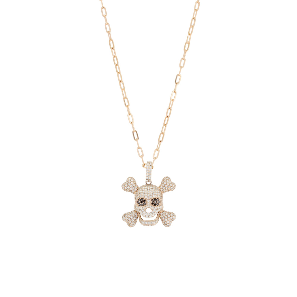 K18ピンクゴールド ダイヤモンド ブラックダイヤ ネックレス J427190