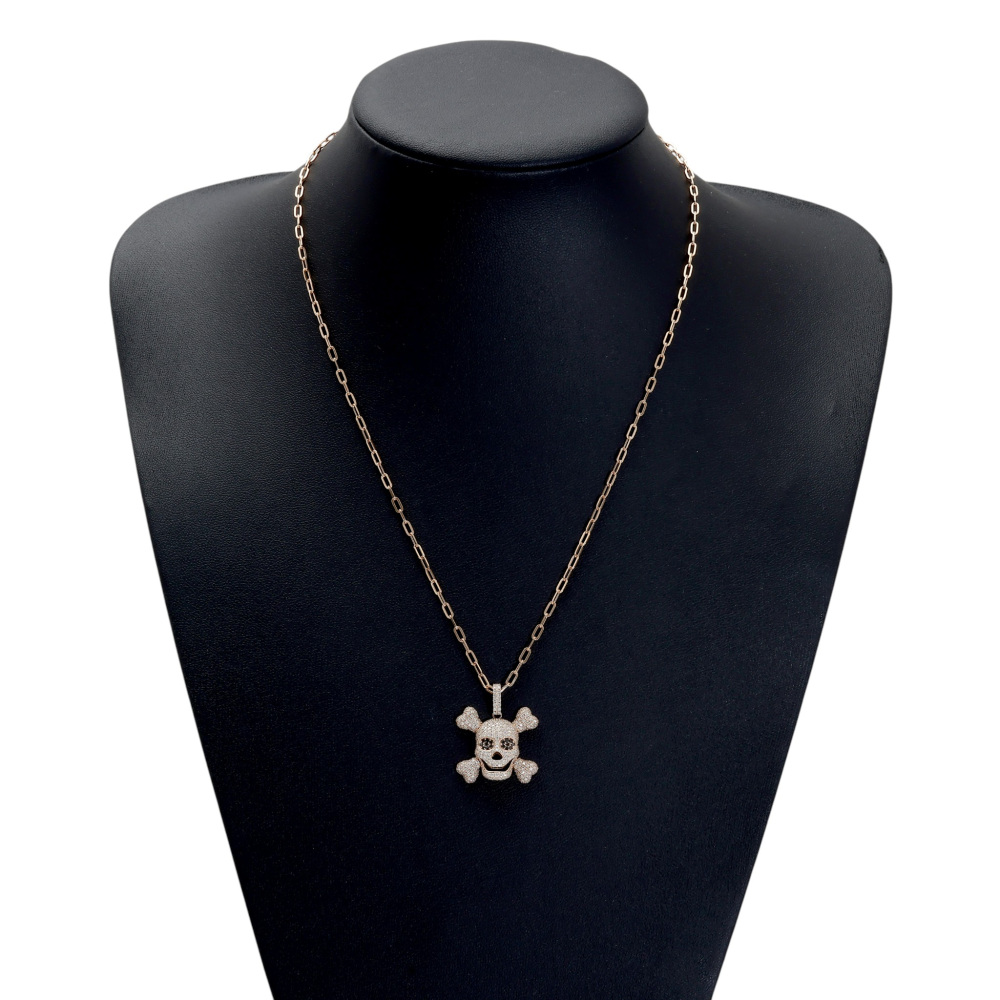 K18ピンクゴールド ダイヤモンド ブラックダイヤ ネックレス J427190