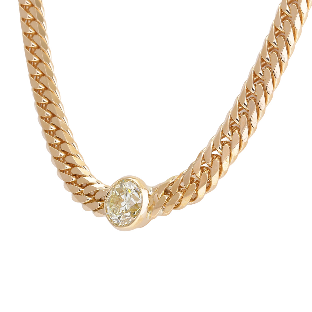 新品未使用　SYDNEY シャクリSPECIAL 210 K18イエローゴールド ダイヤモンド 喜平 ネックレス ダブル6面 約50.5