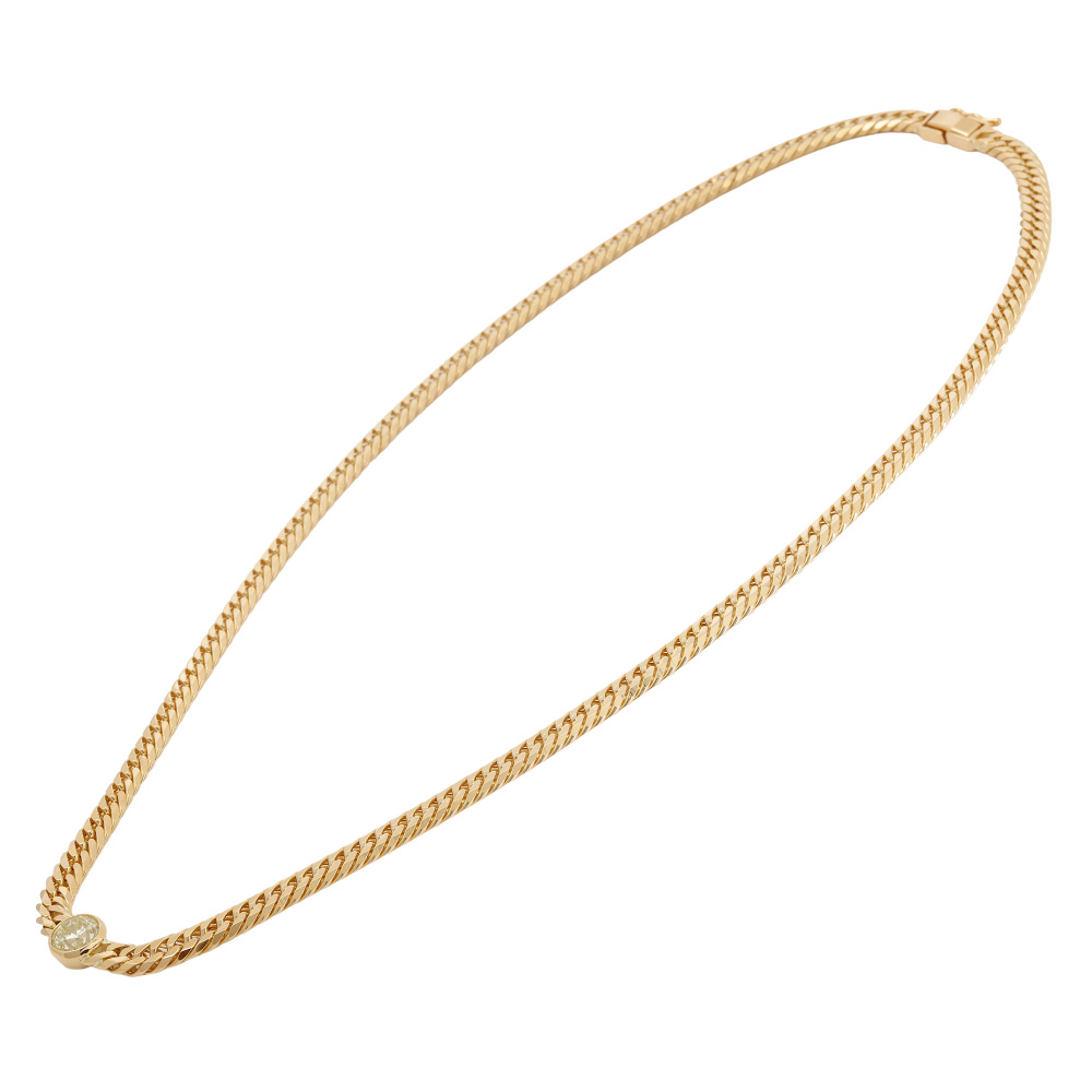 K18イエローゴールド ダイヤモンド 喜平 ネックレス ダブル6面 約50.5