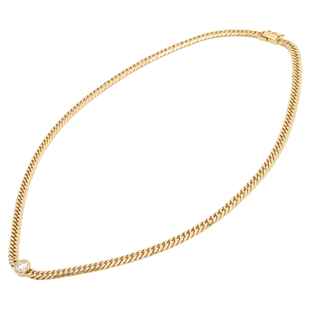 K18イエローゴールド ダイヤモンド 喜平 ネックレス ダブル6面 約50cm